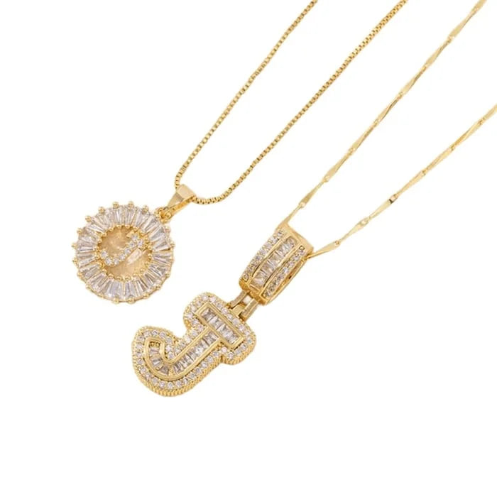 🎁2 Pack - Initial Letter Pendant Necklaces