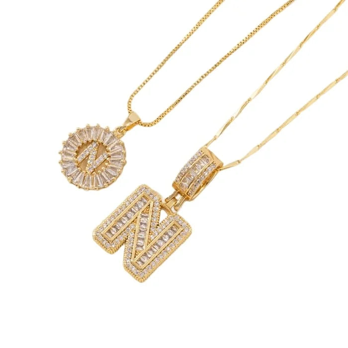 🎁2 Pack - Initial Letter Pendant Necklaces